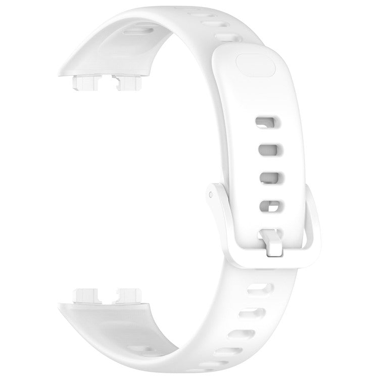 For Huawei Band 10 Replacement Watch Strap Soft Silicone Glossy Wristband - White