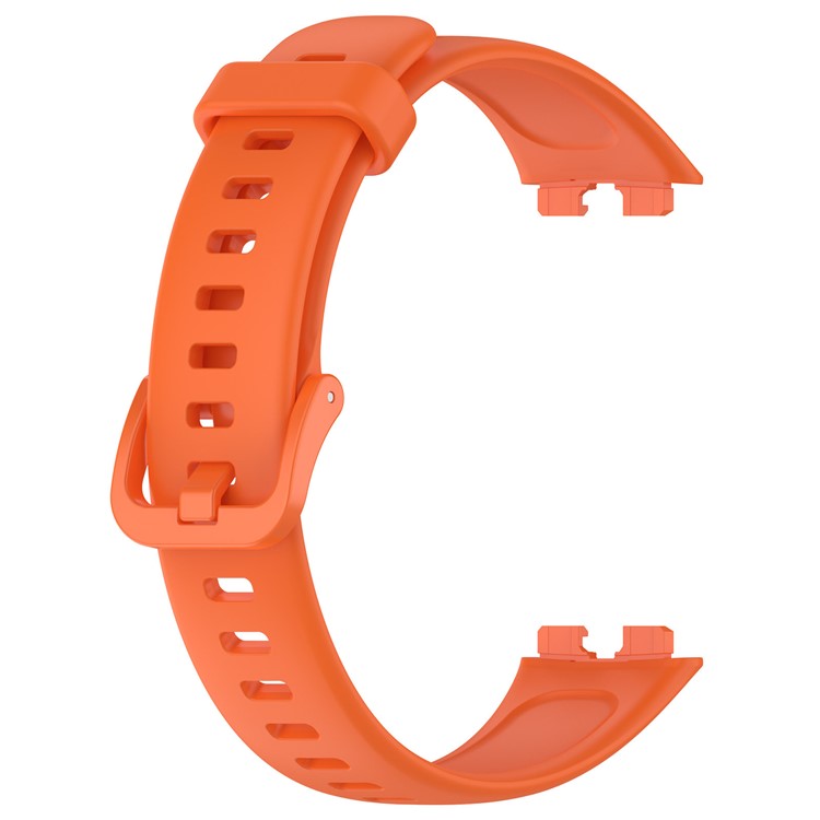 Silicone Watch Strap for Huawei Band 10 NFC / 10 / 9 NFC / 9 / 8 NFC / 8 Glossy Replacement Band - Orange