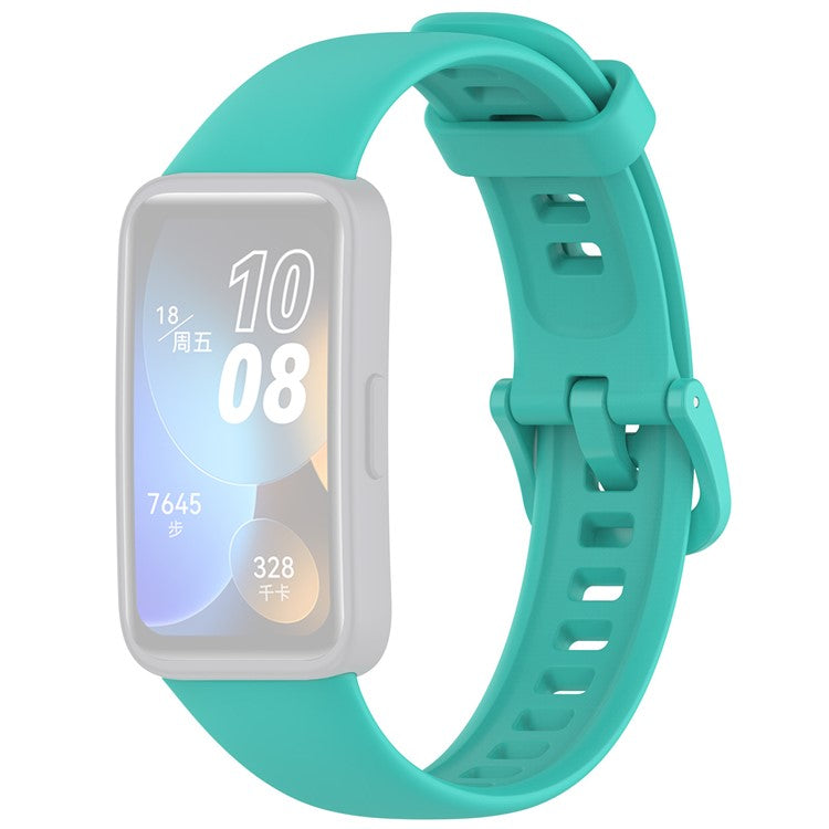 Silicone Watch Strap for Huawei Band 10 NFC / 10 / 9 NFC / 9 / 8 NFC / 8 Glossy Replacement Band - Teal