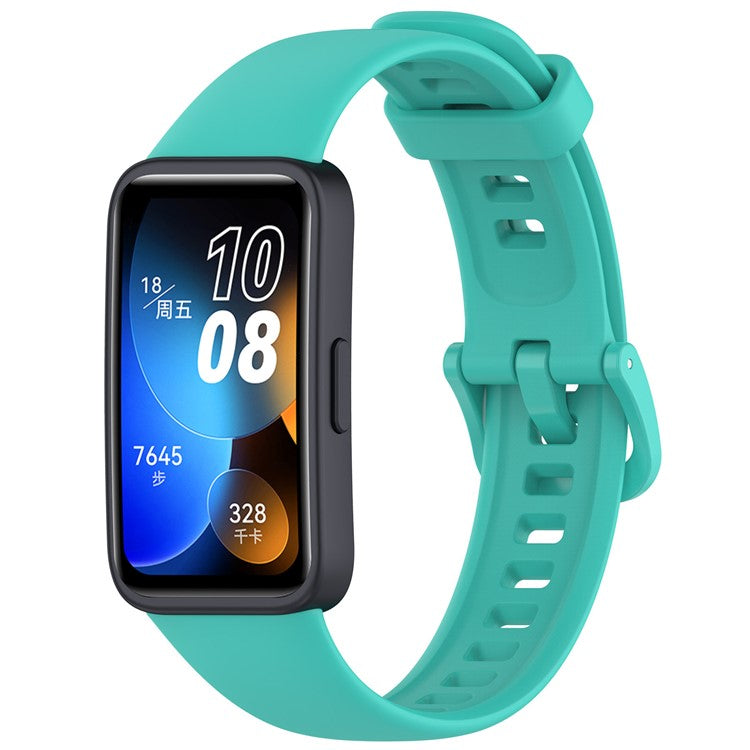 Silicone Watch Strap for Huawei Band 10 NFC / 10 / 9 NFC / 9 / 8 NFC / 8 Glossy Replacement Band - Teal