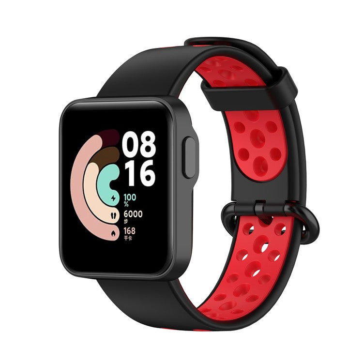 Bi-color Silicone Smart Watch Band for Xiaomi Redmi Watch / Mi Watch Lite - Black/Red