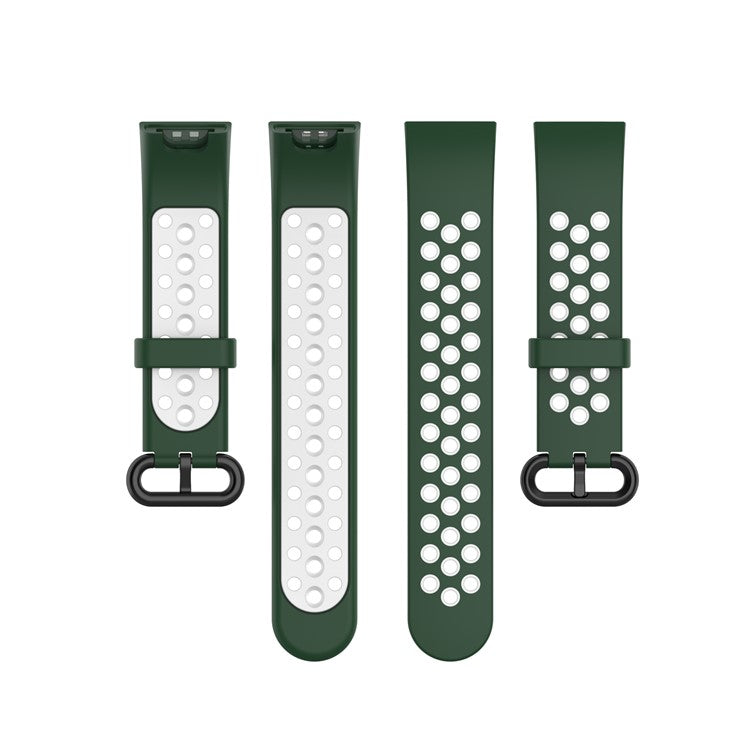 Bi-color Silicone Smart Watch Band for Xiaomi Redmi Watch / Mi Watch Lite - Green/White