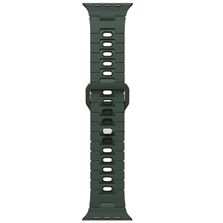Watch Band for Apple Watch Series 10 9 8 7 SE 6 5 4 3 2 1 42mm 41mm 40mm 38mm Dual Color Silicone Strap - Army Green+Black