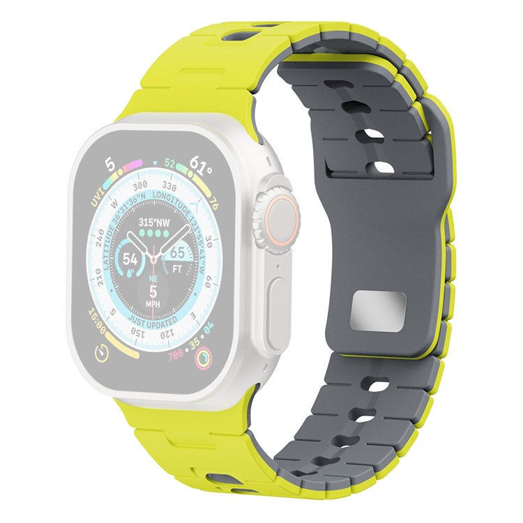 Watch Band for Apple Watch Series 10 9 8 7 SE 6 5 4 3 2 1 42mm 41mm 40mm 38mm Dual Color Silicone Strap - Lime+Grey
