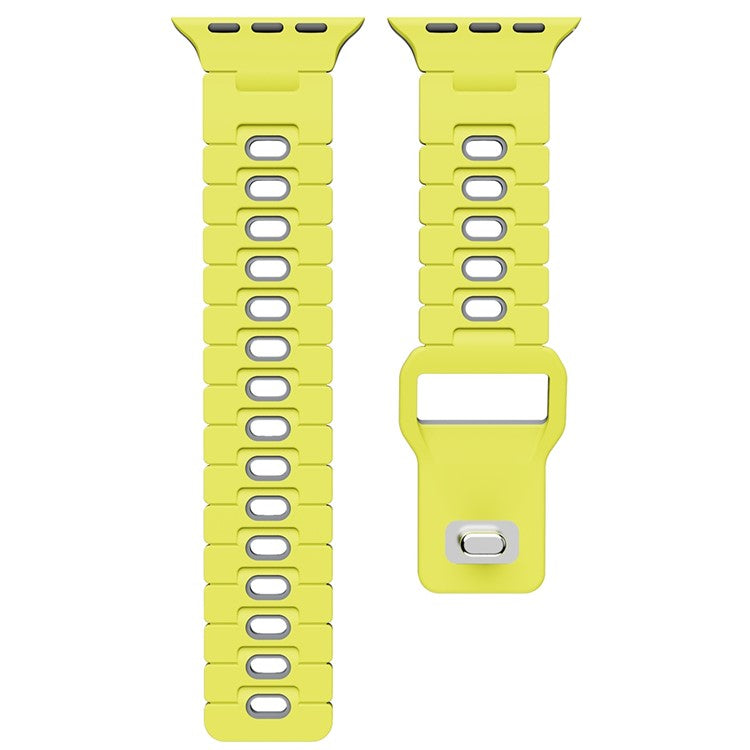 Watch Band for Apple Watch Series 10 9 8 7 SE 6 5 4 3 2 1 42mm 41mm 40mm 38mm Dual Color Silicone Strap - Lime+Grey