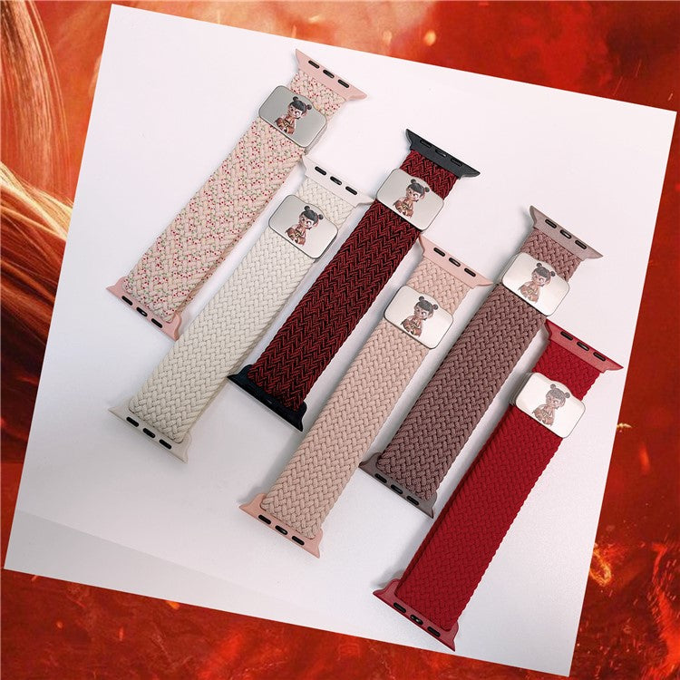 Watch Strap for Apple Watch Series 10 Ultra 9 8 7 SE 6 5 4 3 2 1 46mm 49mm 45mm 44mm 42mm Ne Zha UV Printed Nylon Band - Light Pink / Ne Zha