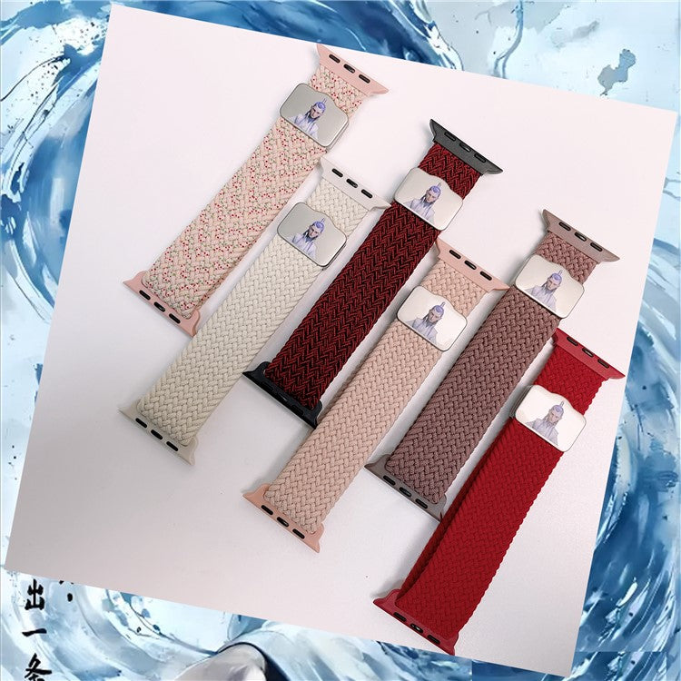 Watch Strap for Apple Watch Series 10 9 8 7 SE 6 5 4 3 2 1 42mm 41mm 40mm 38mm Ne Zha UV Printed Nylon Band - Black+Red / Ao Bing