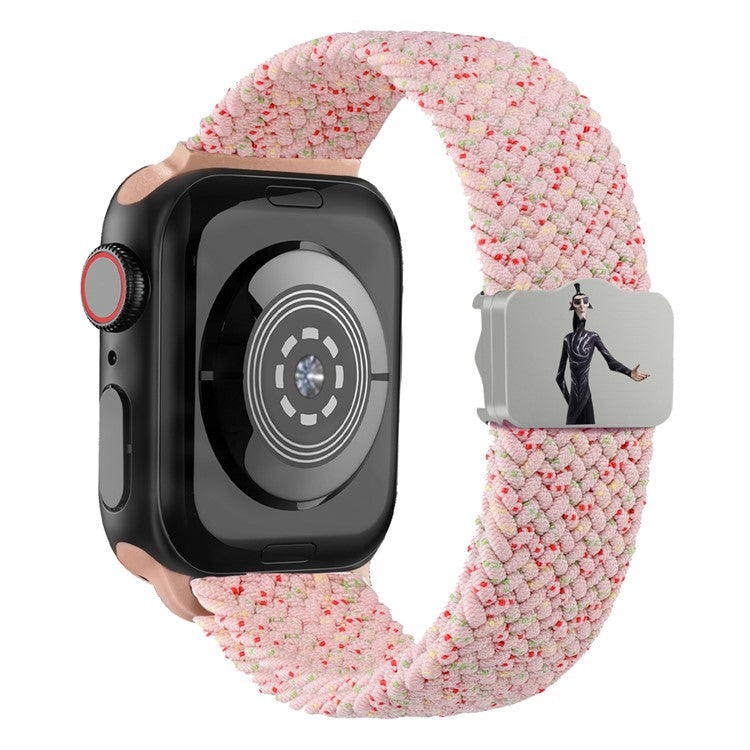 Watch Strap for Apple Watch Series 10 9 8 7 SE 6 5 4 3 2 1 42mm 41mm 40mm 38mm Ne Zha UV Printed Nylon Band - Light Pink / Shen Gongbao