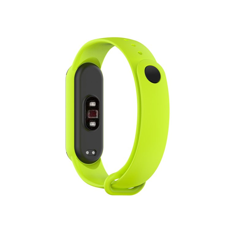 Glossy Silicone Watch Strap Replacement Watchband for Xiaomi Mi Band 5/6/7 - Lime Green
