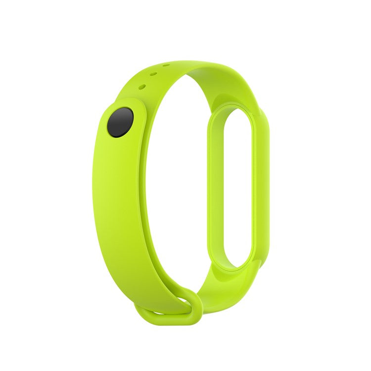 Glossy Silicone Watch Strap Replacement Watchband for Xiaomi Mi Band 5/6/7 - Lime Green