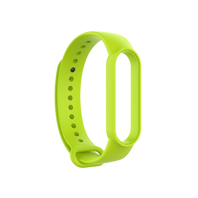 Glossy Silicone Watch Strap Replacement Watchband for Xiaomi Mi Band 5/6/7 - Lime Green