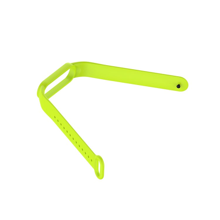 Glossy Silicone Watch Strap Replacement Watchband for Xiaomi Mi Band 5/6/7 - Lime Green