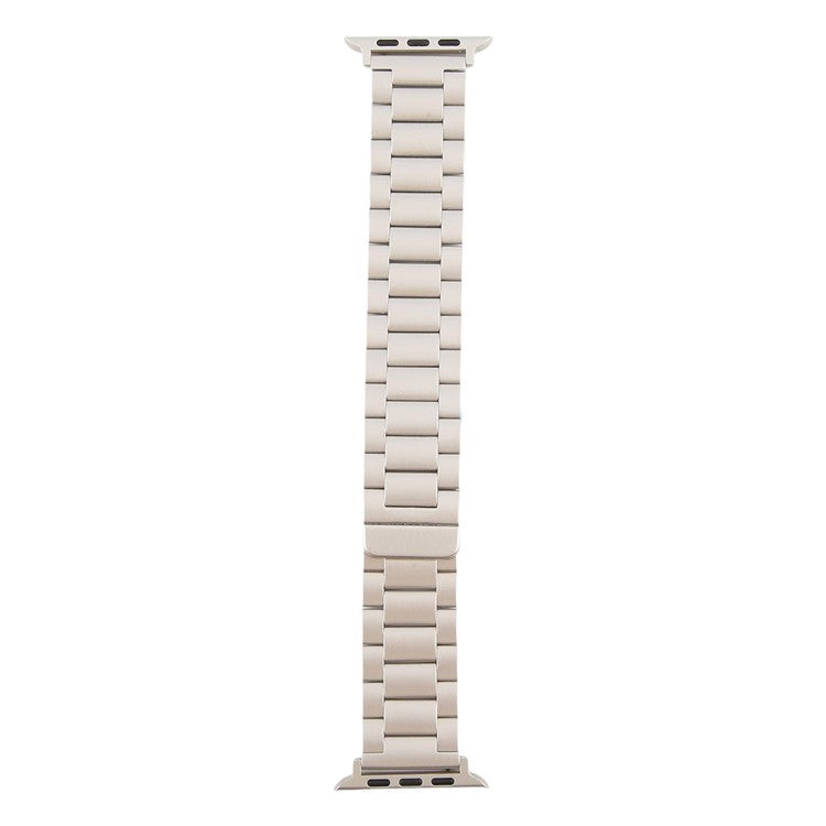 Metal Watch Band for Apple Watch Series 10 Ultra 9 8 7 SE 6 5 4 3 2 1 46mm 49mm 45mm 44mm 42mm Magnetic Three Bead Wrist Strap - Starlight
