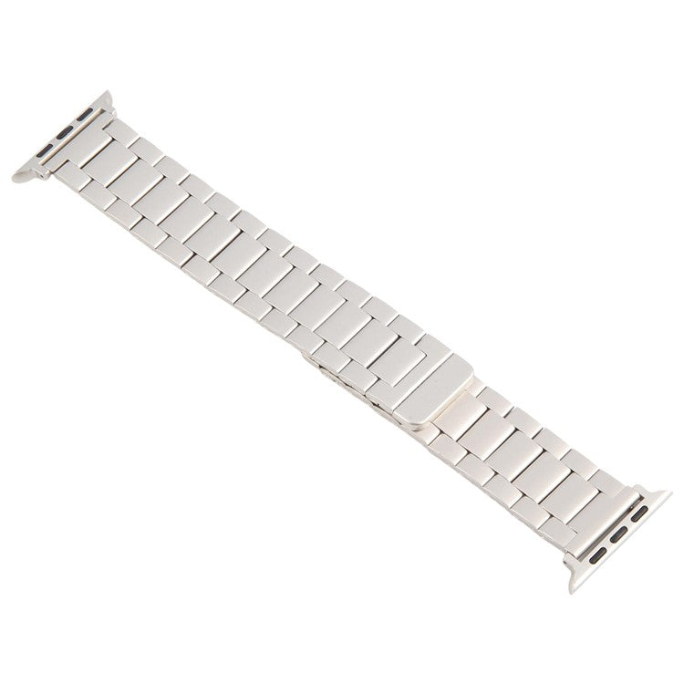 Metal Watch Band for Apple Watch Series 10 Ultra 9 8 7 SE 6 5 4 3 2 1 46mm 49mm 45mm 44mm 42mm Magnetic Three Bead Wrist Strap - Starlight