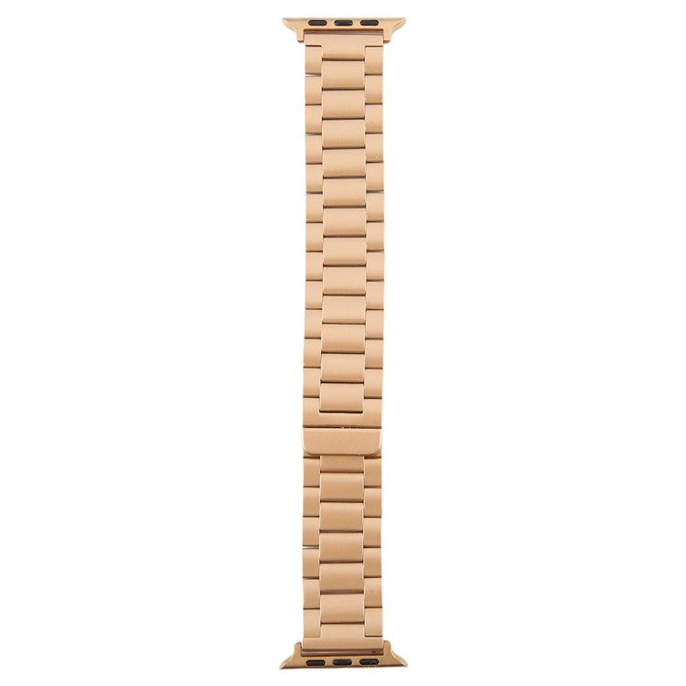 Metal Watch Band for Apple Watch Series 10 9 8 7 SE 6 5 4 3 2 1 42mm 41mm 40mm 38mm Magnetic Three Bead Wrist Strap - Rose Gold