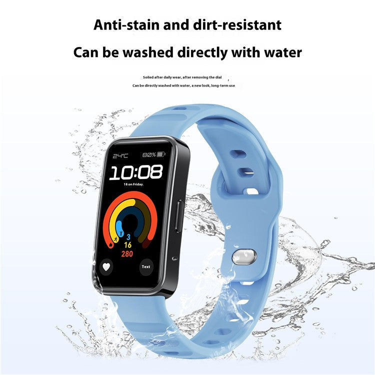 Silicone Strap for Huawei Band 10 NFC / 10 / 9 NFC / 9 / 8 NFC / 8 Smart Bracelet Reverse Buckle Groove Design Band - White