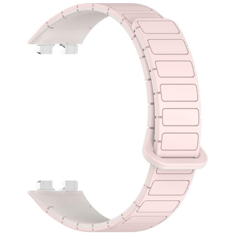 Silicone Watch Band for Huawei Band 10 NFC / 10 / 9 NFC / 9 / 8 NFC / 8 Replacement Magnetic Wrist Strap - Pink+Starlight