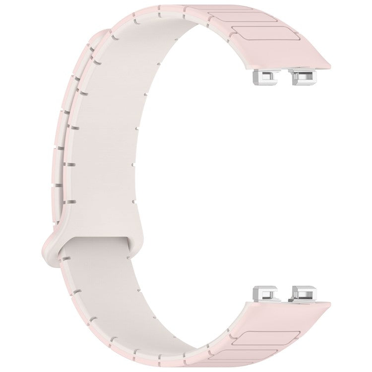 Silicone Watch Band for Huawei Band 10 NFC / 10 / 9 NFC / 9 / 8 NFC / 8 Replacement Magnetic Wrist Strap - Pink+Starlight