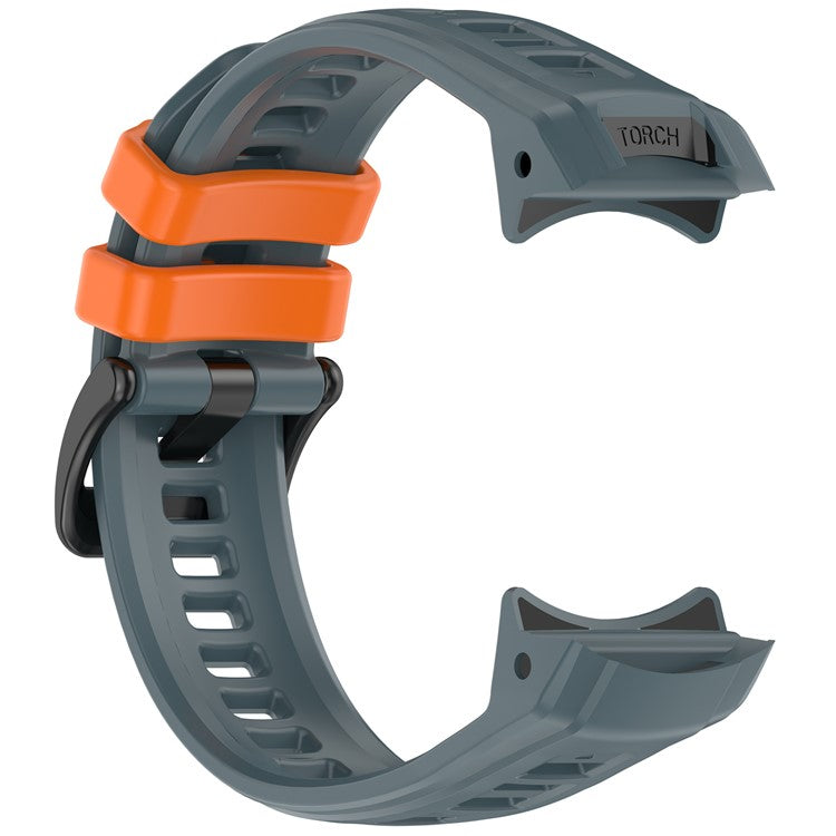 For Garmin Instinct 3 45mm Watch Band 22mm Silicone Replacement Strap - Twilight Blue + Orange