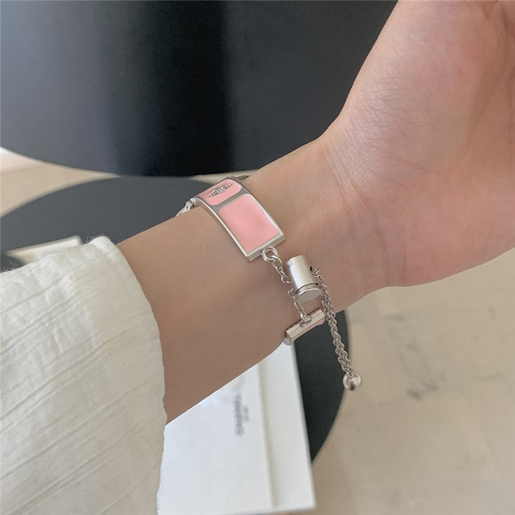 Watch Band For Apple Watch Series 10 Ultra 9 8 7 SE 6 5 4 3 2 1 46mm 49mm 45mm 44mm 42mm Enamel Saturn Bracelet Metal Strap - Starlight Pink