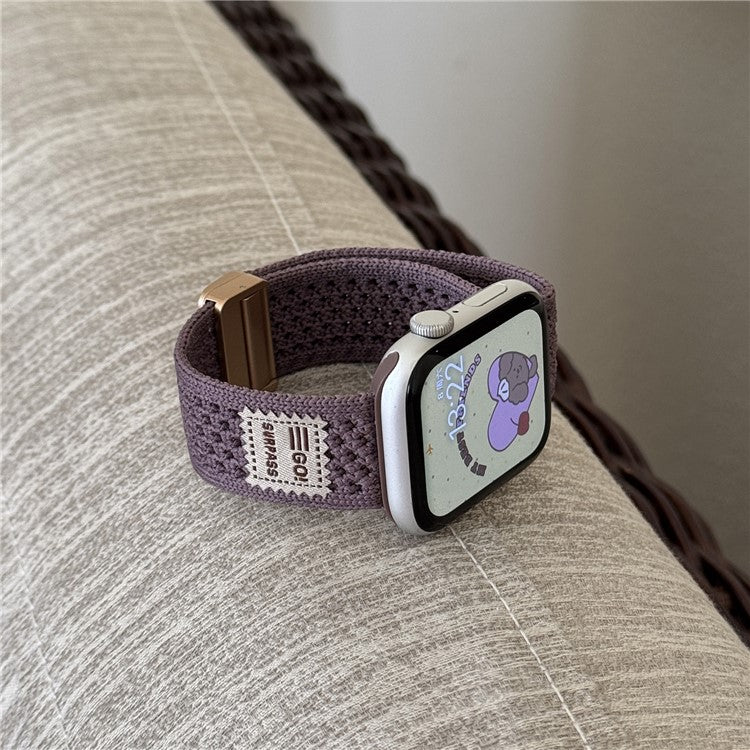 Watch Band For Apple Watch Series 10 9 8 7 SE (2023) SE (2022) SE 3 2 1 42mm 41mm 40mm 38mm Nylon Sport Breathable Strap - Smoky Purple
