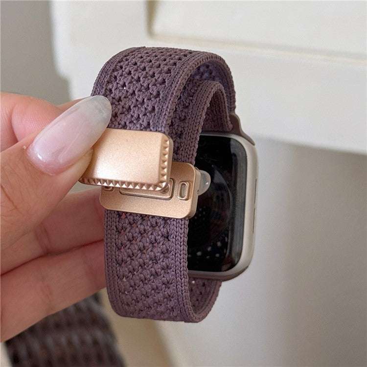 Watch Band For Apple Watch Series 10 9 8 7 SE (2023) SE (2022) SE 3 2 1 42mm 41mm 40mm 38mm Nylon Sport Breathable Strap - Smoky Purple