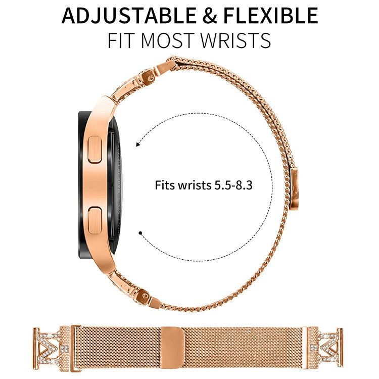 M-Type Milanese Bands For Garmin D2 Air X10 / Bounce Stainless Steel Metal Strap - Rose Gold