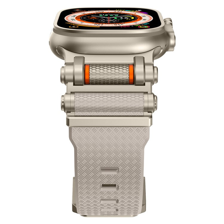 Watch Band For Apple Watch 10 Ultra 9 8 7 SE (2023) SE (2022) SE 6 5 4 3 2 1 46mm 49mm 45mm 44mm 42mm Gear Silicone Strap - Titanium + Starlight