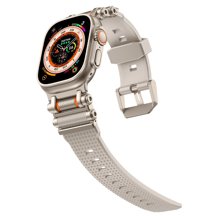 Watch Band For Apple Watch 10 Ultra 9 8 7 SE (2023) SE (2022) SE 6 5 4 3 2 1 46mm 49mm 45mm 44mm 42mm Gear Silicone Strap - Titanium + Starlight