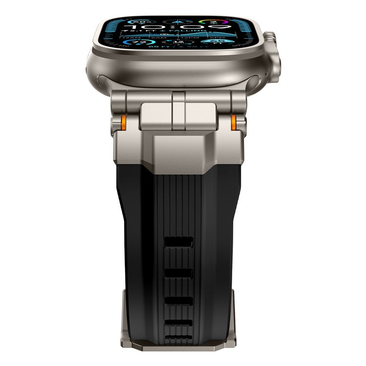 Silicone Watch Band For Apple Watch Series 10 Ultra 9 8 7 SE 6 5 4 3 2 1 46mm 49mm 45mm 44mm 42mm Wrist Strap - Titanium Black