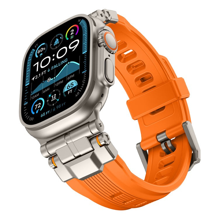 Silicone Watch Band For Apple Watch Series 10 Ultra 9 8 7 SE 6 5 4 3 2 1 46mm 49mm 45mm 44mm 42mm Wrist Strap - Orange