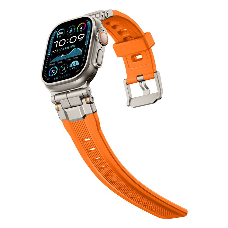 Silicone Watch Band For Apple Watch Series 10 Ultra 9 8 7 SE 6 5 4 3 2 1 46mm 49mm 45mm 44mm 42mm Wrist Strap - Orange