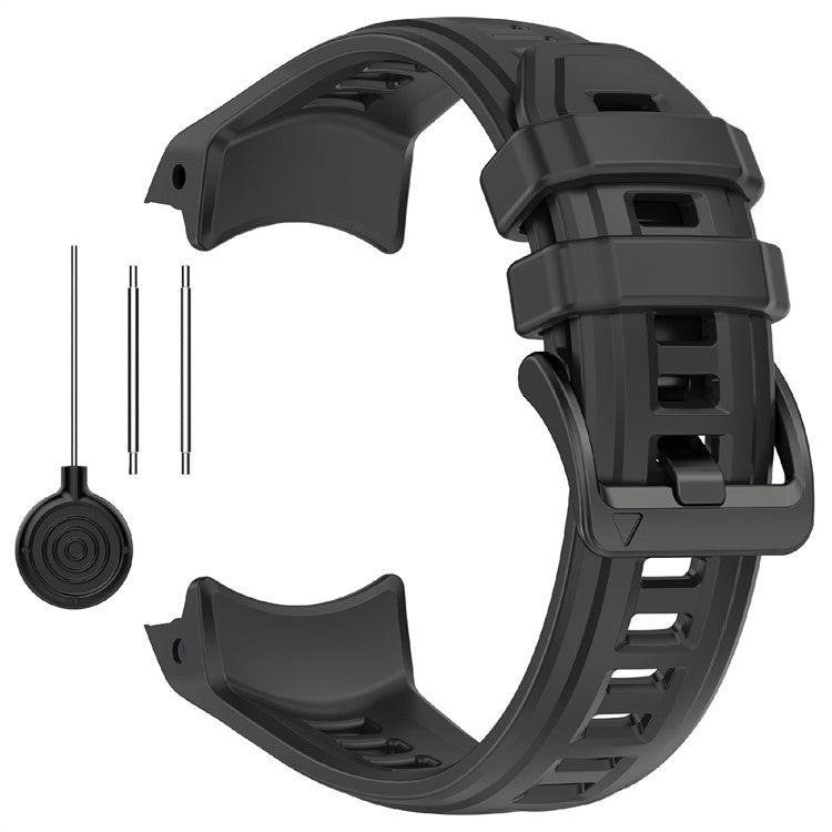 22mm Silicone Strap For Garmin Instinct 3 Solar  /  Instinct 3 AMOLED 45mm Replacement Watch Band - Black