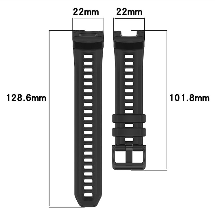 22mm Silicone Strap For Garmin Instinct 3 Solar  /  Instinct 3 AMOLED 45mm Replacement Watch Band - Dark Orange