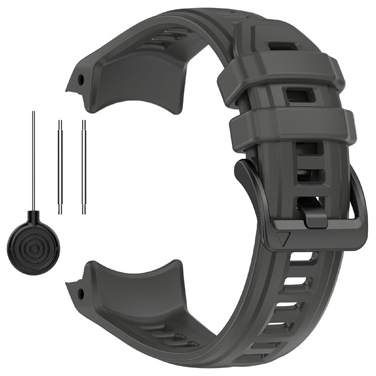 22mm Silicone Strap For Garmin Instinct 3 Solar  /  Instinct 3 AMOLED 45mm Replacement Watch Band - Dark Grey