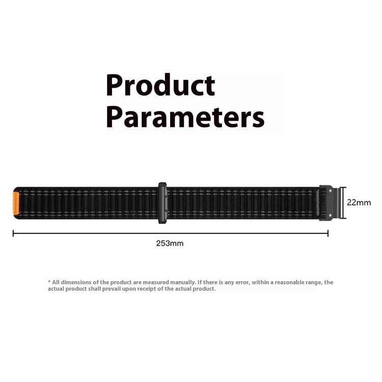 22mm Watchband For Garmin Fenix 8 (47mm) / 7 / 6 / 5 Bands Titanium Nylon Loop Wrist Strap - Wine Red / Black