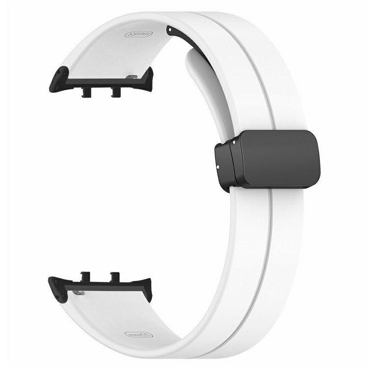 For Honor Watch 5 Bands Silicone Watch Strap with Magnetic Folding Clasp - White