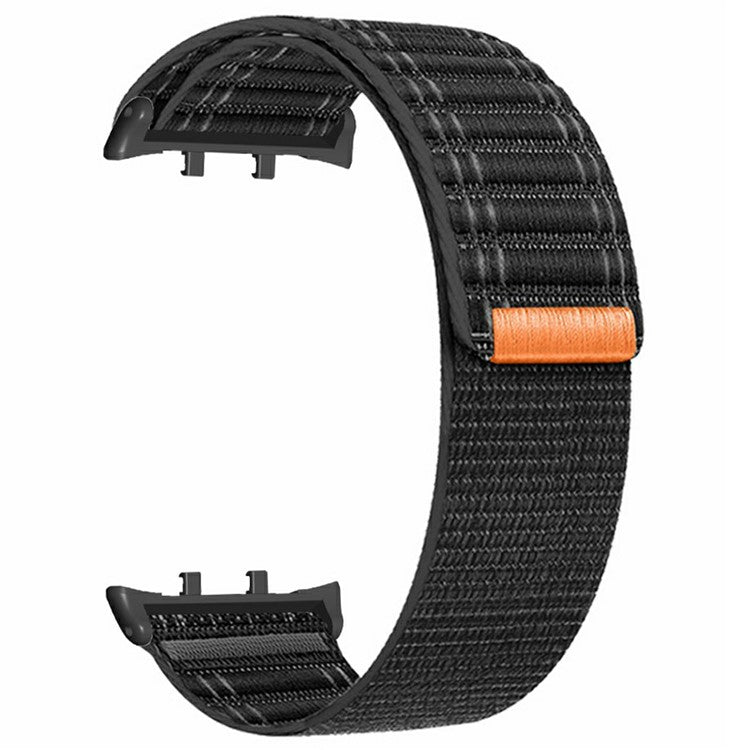 For Honor Watch 5 Bands Nylon Loop Wave Design Watch Strap with Metal Connector - Black