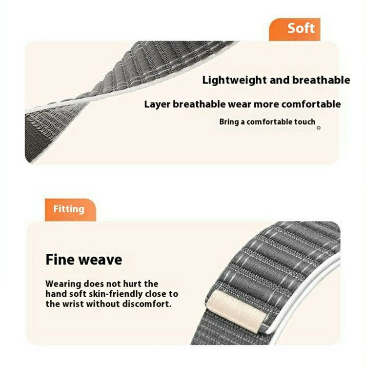 For Honor Watch 5 Bands Nylon Loop Wave Design Watch Strap with Metal Connector - Black