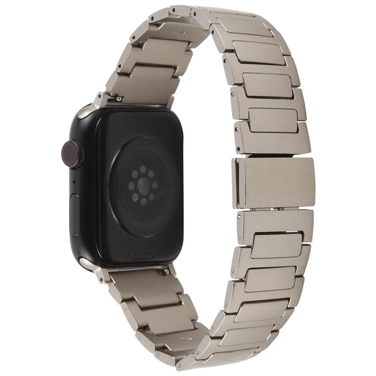 Watch Band For Apple Watch Series 10 Ultra 9 8 7 SE 6 5 4 3 2 1 46mm 49mm 45mm 44mm 42mm Magnetic Foldable Buckle Metal Strap - Titanium