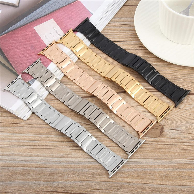 Watch Band For Apple Watch Series 10 Ultra 9 8 7 SE 6 5 4 3 2 1 46mm 49mm 45mm 44mm 42mm Magnetic Foldable Buckle Metal Strap - Titanium