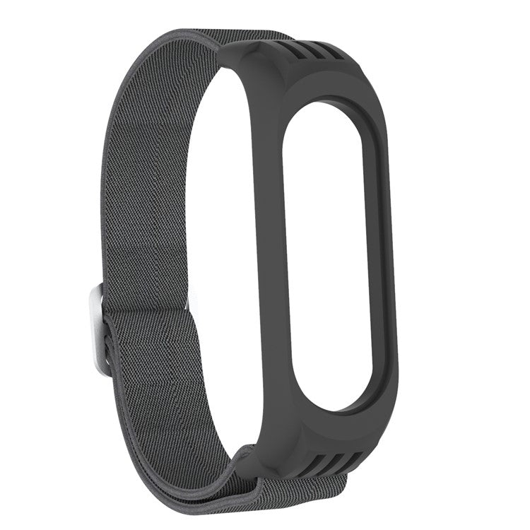 Elastic Nylon Smart Watch Strap Replacement Watchband for Xiaomi Mi Band 3/4/5/6 - Dark Grey