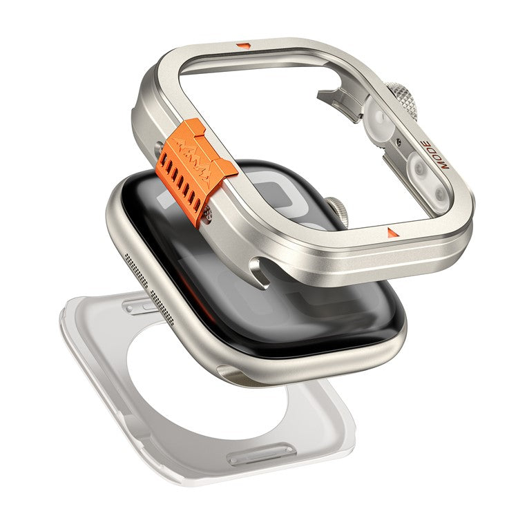 For Apple Watch Series 10 46mm Protective Case Drop Proof Metal + PC Watch Case Cover - Titanium