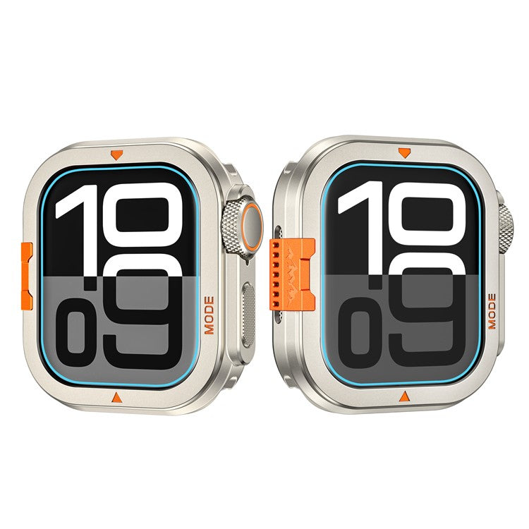 For Apple Watch Series 10 46mm Protective Case Drop Proof Metal + PC Watch Case Cover - Titanium