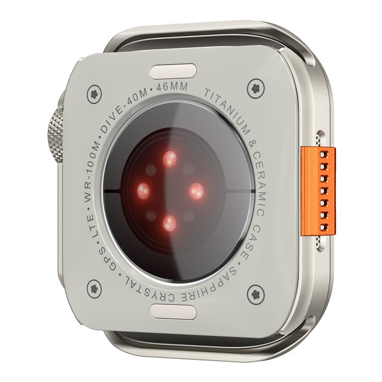 For Apple Watch Series 10 46mm Protective Case Drop Proof Metal + PC Watch Case Cover - Titanium