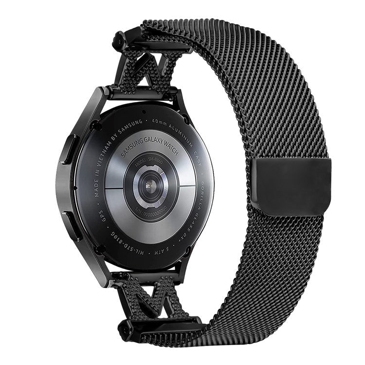 M-Type Milanese Bands for Verizon Gizmo Watch 1 Stainless Steel Metal Strap - Black