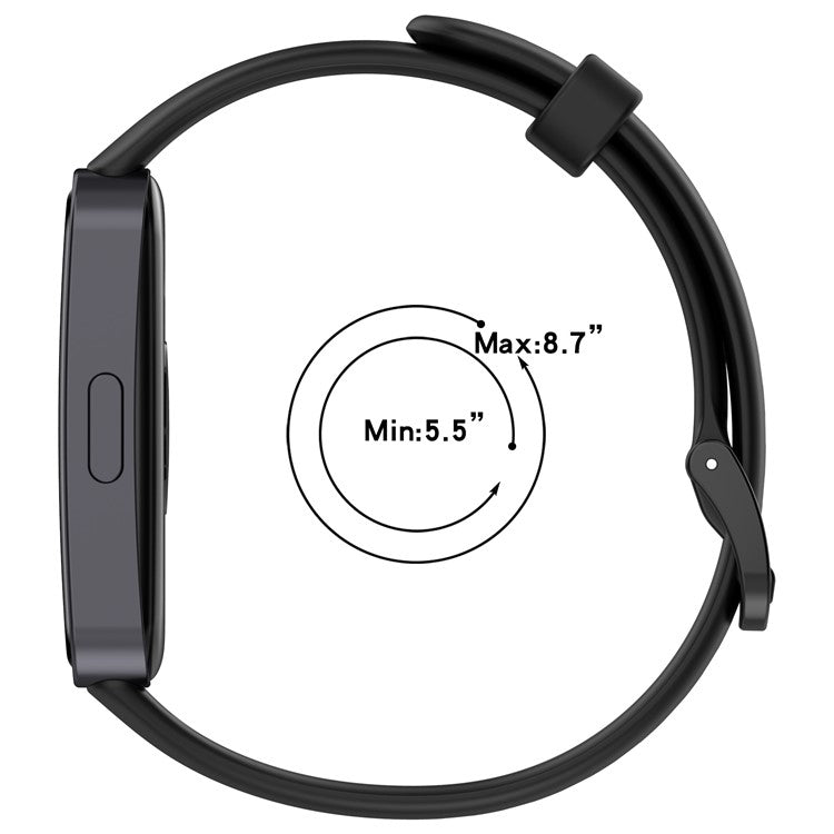 Silicone Band for Huawei Band 10 NFC / 10 / 9 NFC / 9 / 8 NFC / 8 Adjustable Strap with Watch Frame - Black