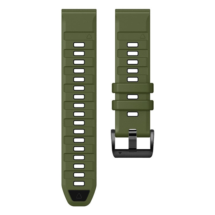 26mm Watch Band For Garmin Fenix 8 51mm / Instinct 2X / Fenix 7X / Enduro 2 , Dual Color Silicone Replacement Strap - Army Green + Black