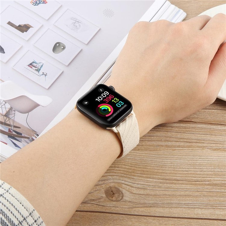 Watch Band For Apple Watch Series 10 Ultra 9 8 7 SE 6 5 4 3 2 1 46mm 49mm 45mm 44mm 42mm Nylon Sport Loop Strap - Starlight