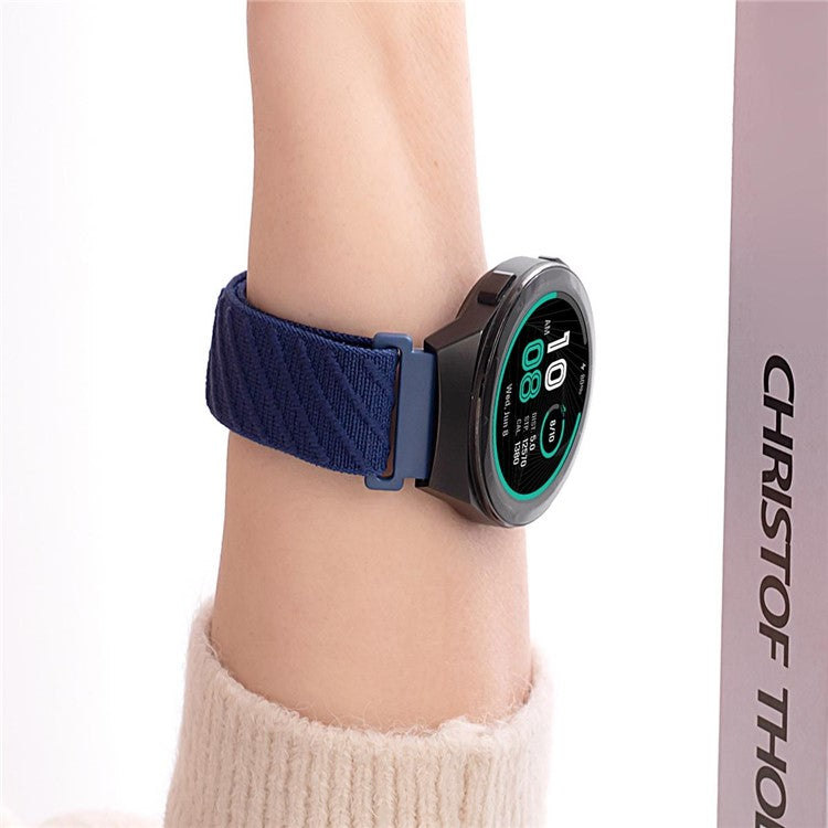 22mm Watch Band For Huawei Watch GT 5 Pro 46mm / GT 5 46mm / GT 4 46mm / Watch 4 / Samsung Galaxy Watch3 Nylon Loop Strap - Grey